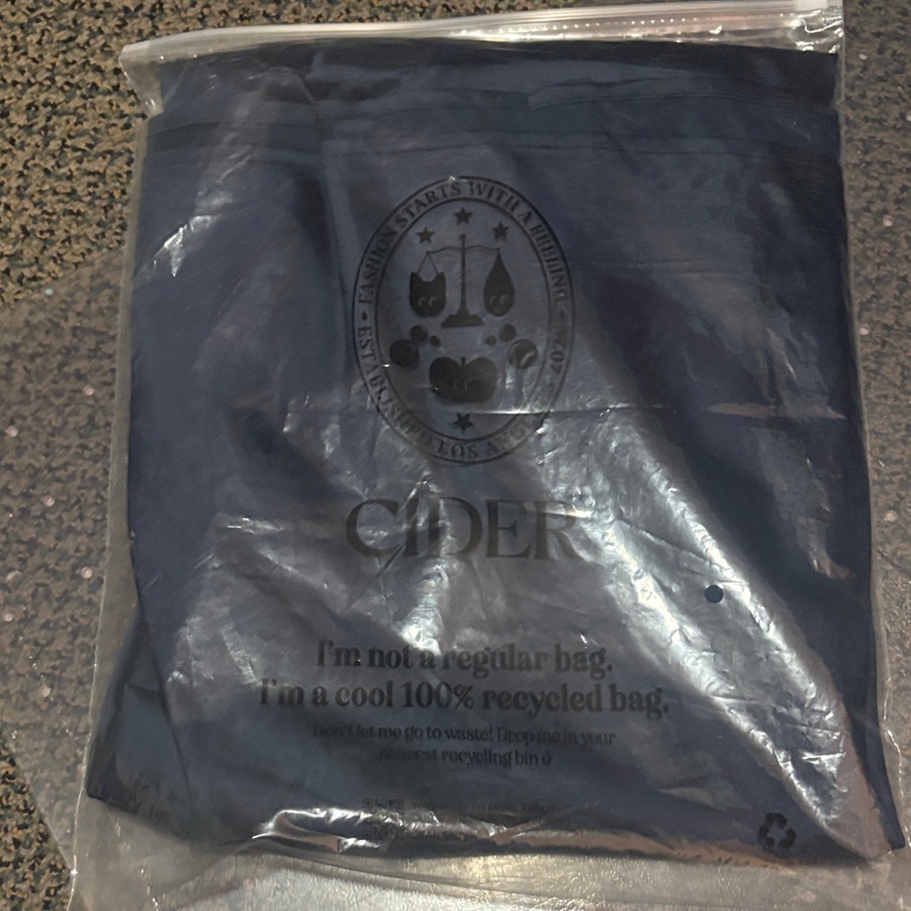 Cider Dark Navy V neck dress backless  with tags